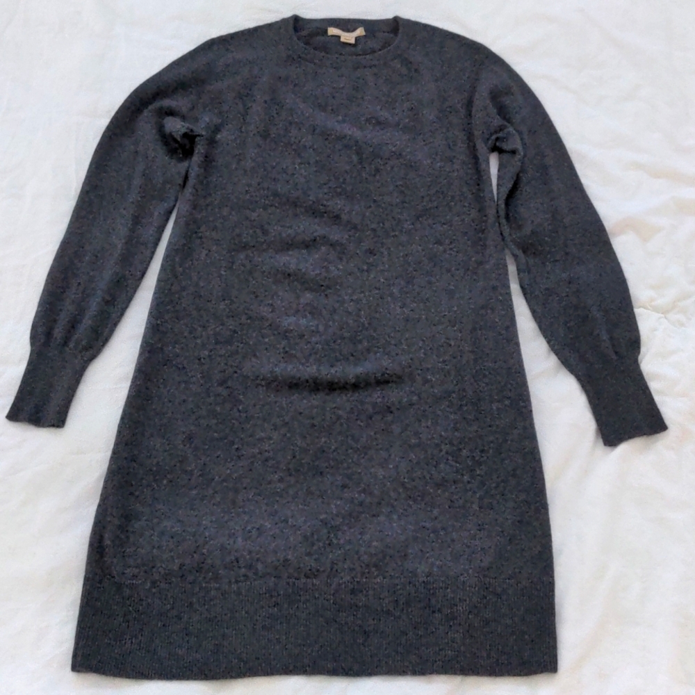 Michael Kors Charcoal Grey 100% Cashmere Crew Neck Sweater Dress Medium